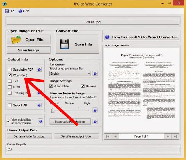 How to Convert JPG Files to Word Files