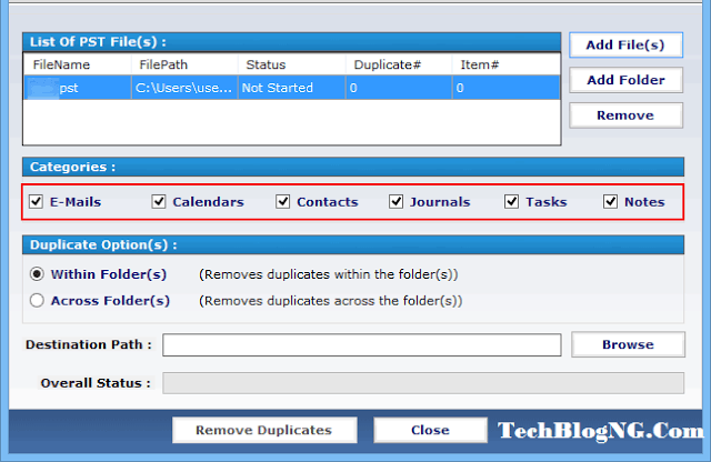 Outlook Duplicates Remover -TechBlogng.com