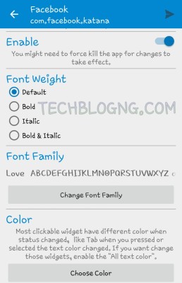 different font for different apps on android