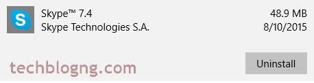 uninstalling windows 10 apps and programs skype