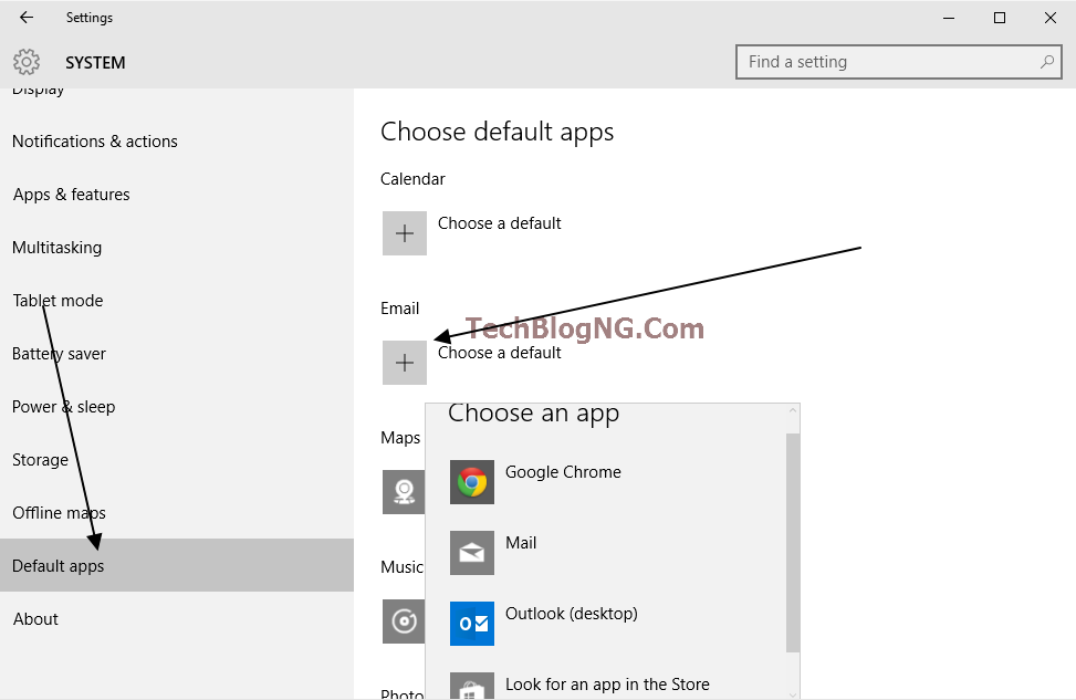 set default apps windows 10