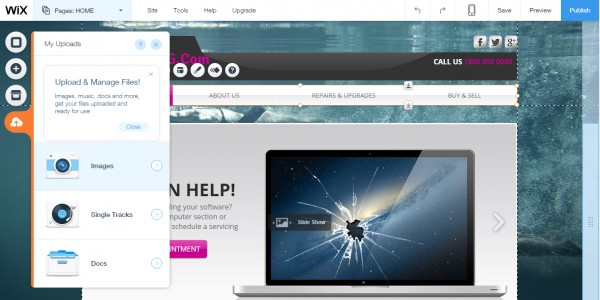 wix website builder