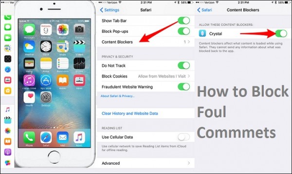 Block Foul Comments on iOS 9 Browser