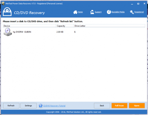 MiniTool Power Data Recovery CDDVD Recovery