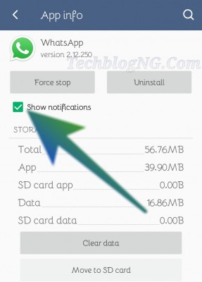 disable WhatsApp notification