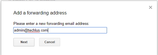 add a forwarding address