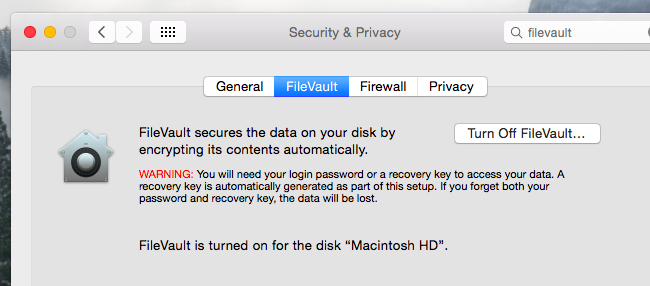 filevault on Mac