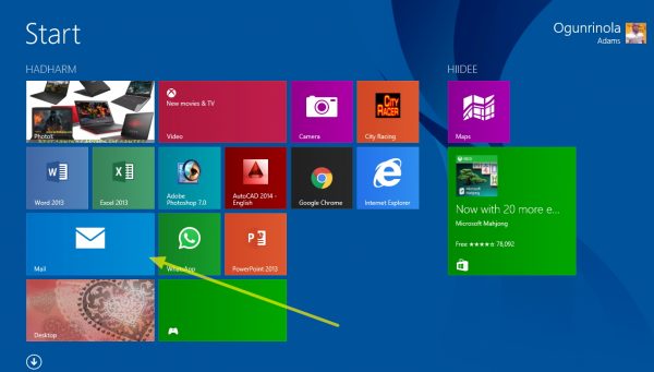 setup new mail on windows 8 mail app