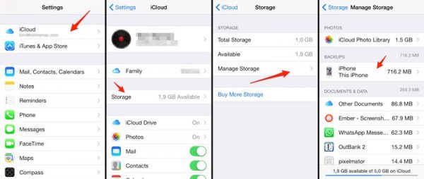 Check how much storage space you have on icloud
