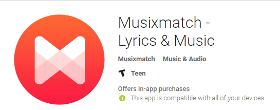 musixmatch lyrics and music player