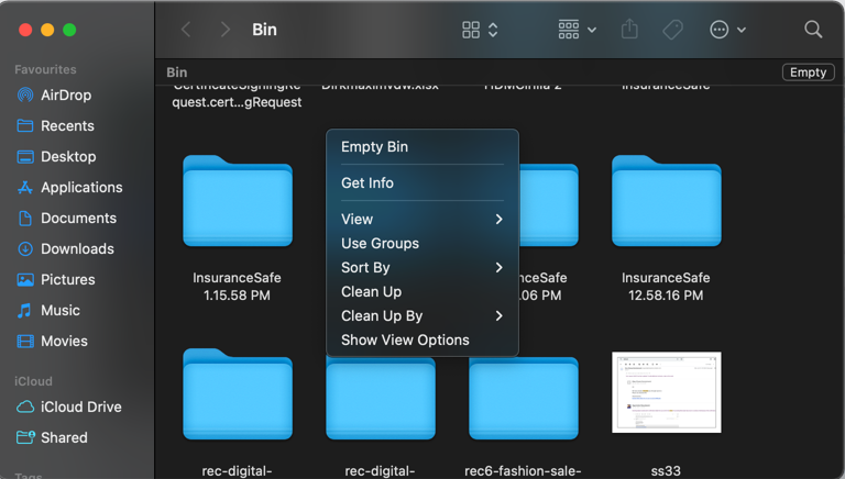 Macbook maintenance: Empty Macbook Trash Bin
