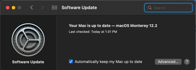 macbook software update
